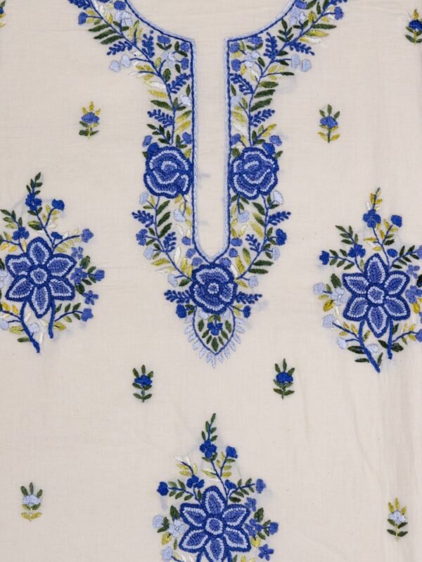 Adrika Cotton Unstitched 3 Piece Kurta Set with Elegant Hand Embroidery