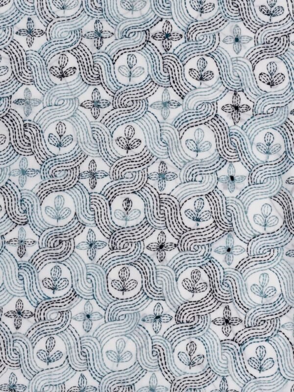 blue Embroidered with beautyfully White Kurta Set