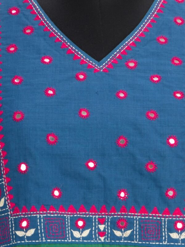 Hand Embroidered Khadi Cotton Kurti by Adrika