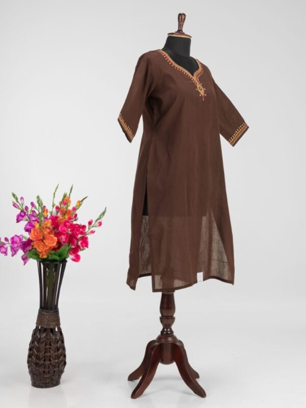 Traditional Hand Embroidery on Adrika’s Khadi Cotton Kurti