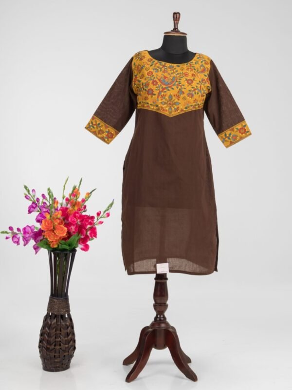Hand printed Khadi Cotton Kurti by Adrika