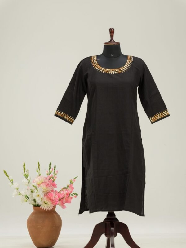 Artisan Hand Embroidery on Adrika’s Khadi Cotton Kurti
