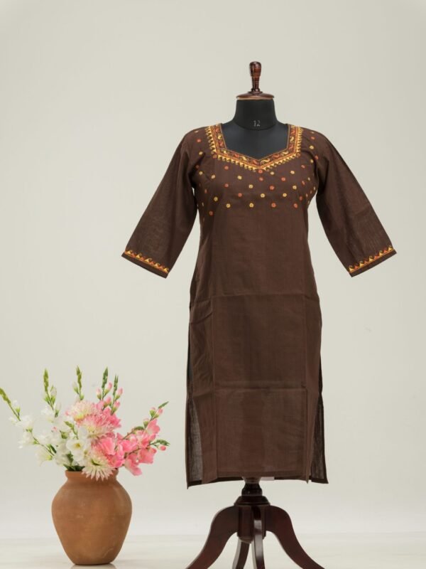 Artisan Hand Embroidered Khadi Cotton Kurti