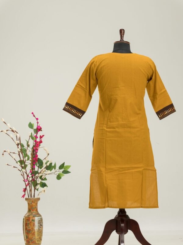Elegant Hand Embroidered Khadi Cotton Kurti by Adrika