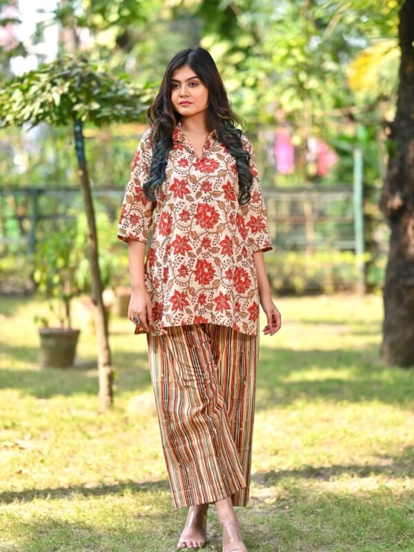 Adrika's Artisan Pure Cotton Hand Block Co-Ord Set