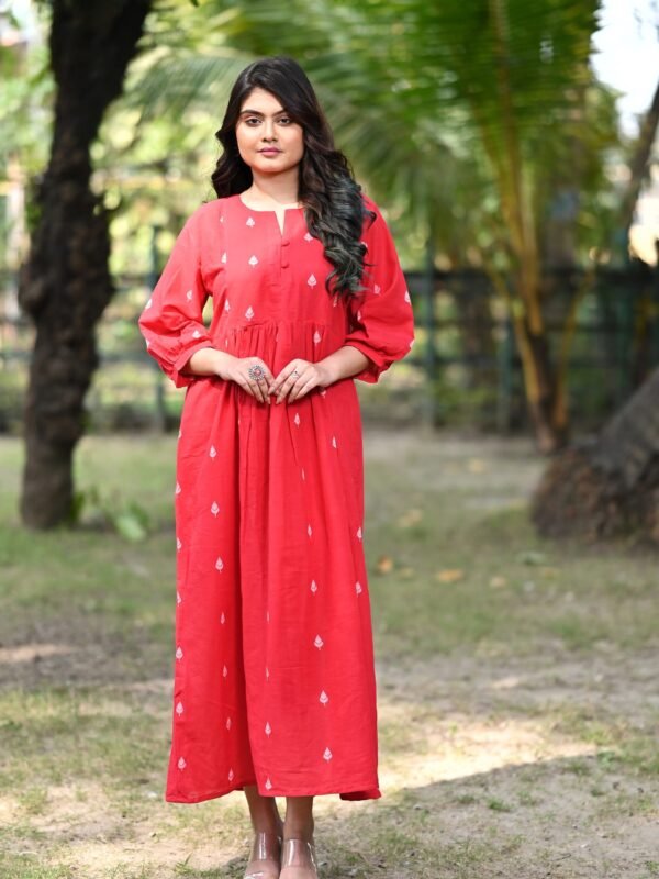 Adrika’s Handloom Cotton Jamdani Dress