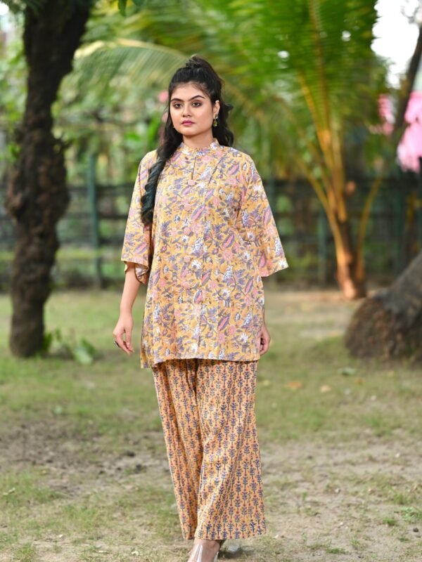 Adrika’s Multicolor Pure Cotton Hand Block Co-Ord Set