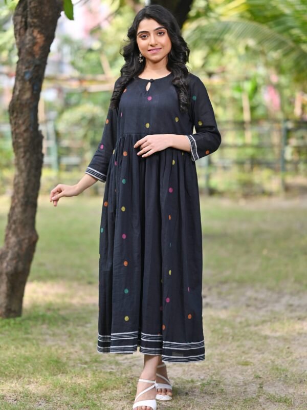 Adrika’s Handloom Cotton Jamdani Long Dress
