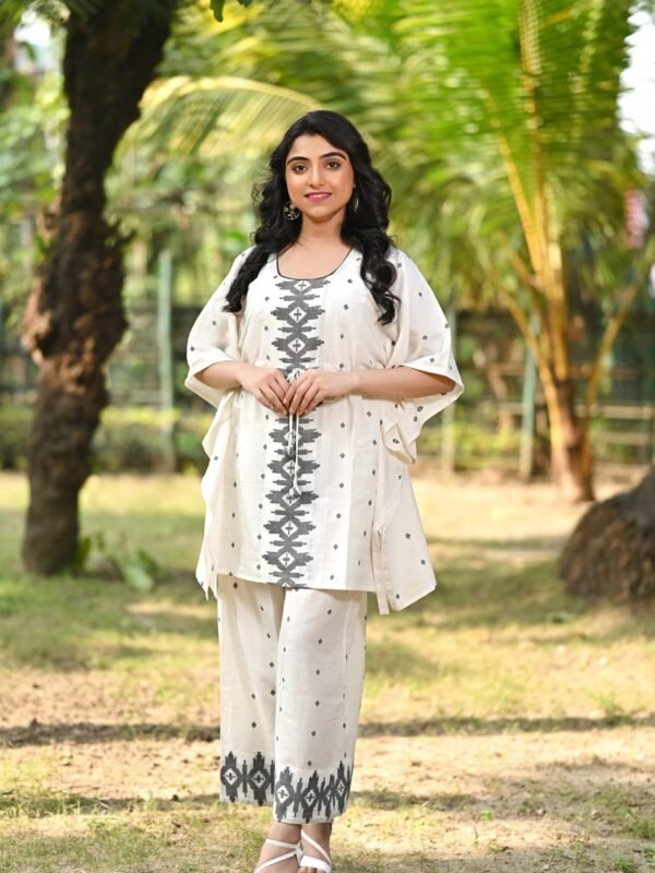Adrika’s Pure Cotton Dhakai Kaftan set