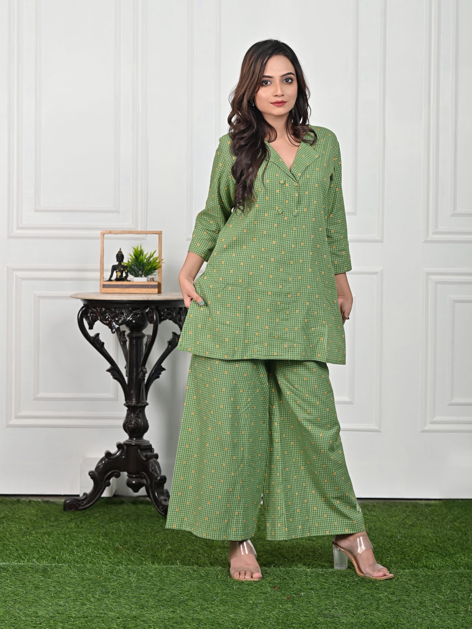 Adrika’s Green Check Pure Cotton Co-Ord Set
