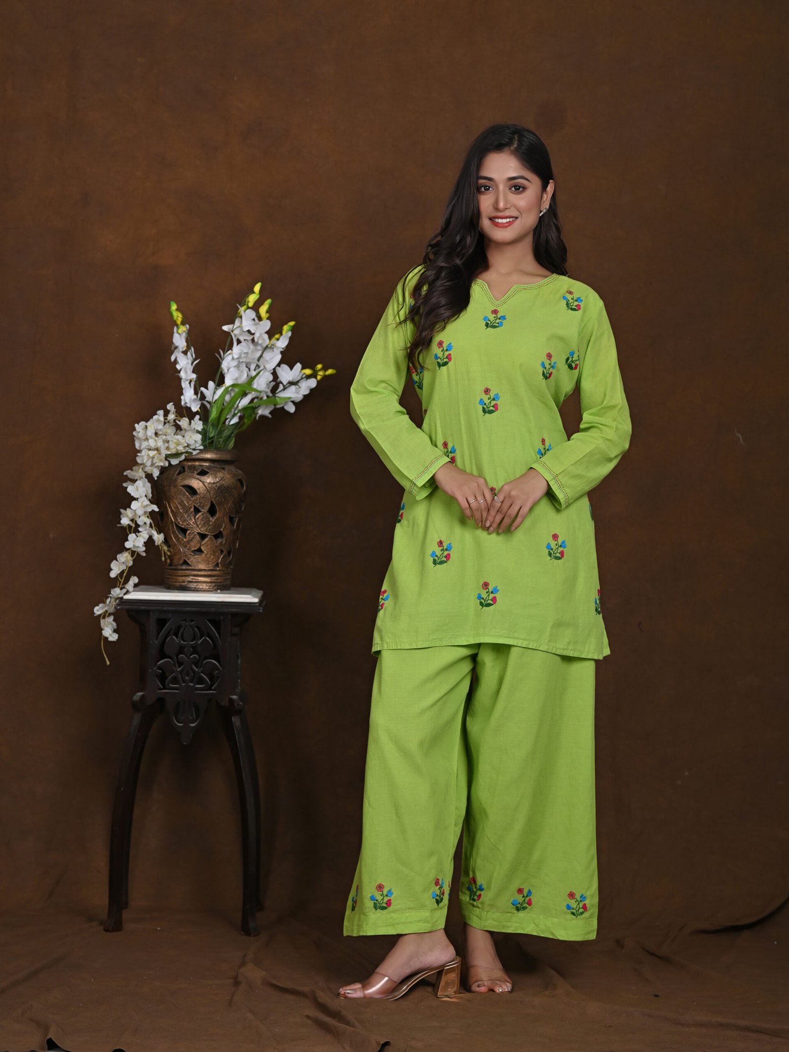 Adrika’s Green Handloom Cotton Co-Ord Set