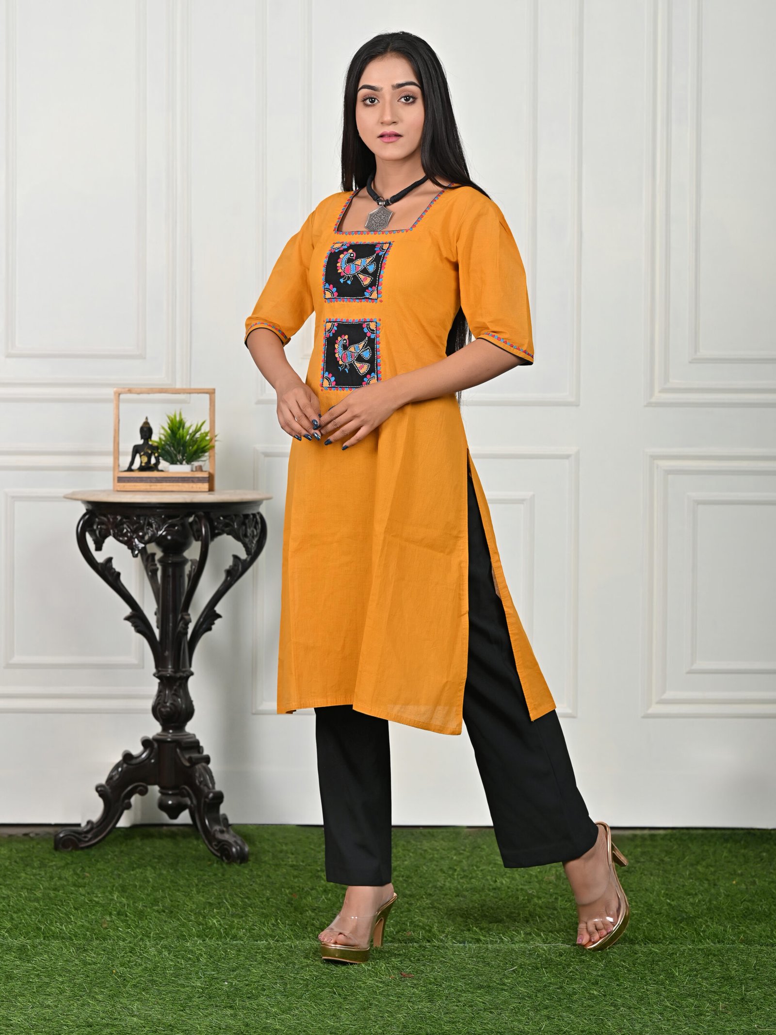 Adrika’s Yellow Pure Cotton Kurti