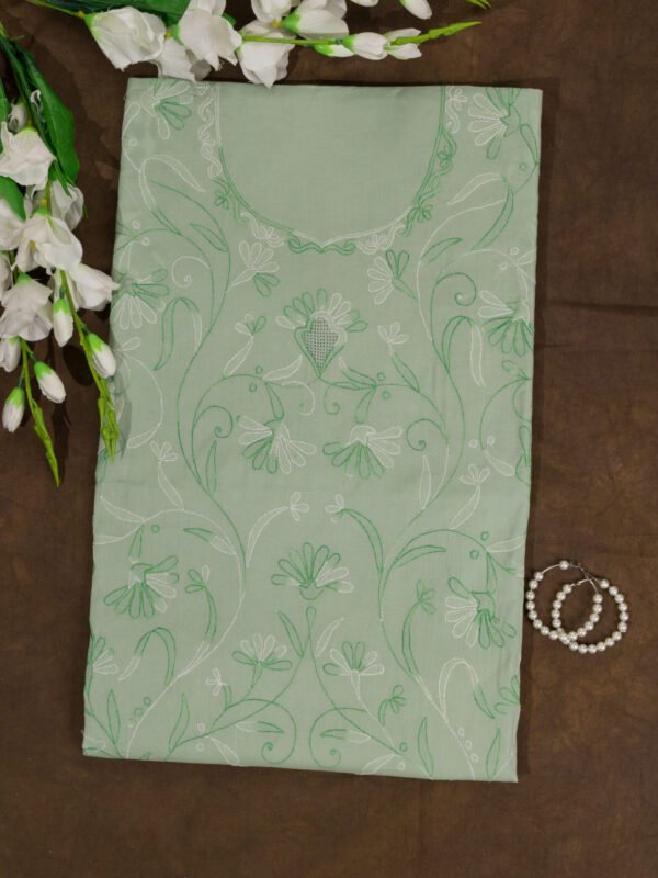 Adrika’s Asparagus Pure Cotton Unstitched Shadow Work Kurti