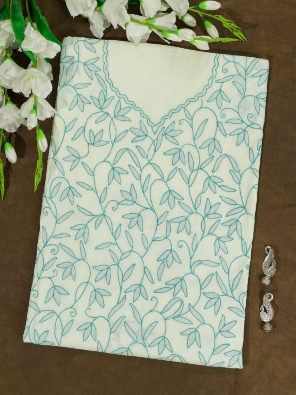 Adrika’s  Off White Pure Cotton Unstitched Kurti With Shadow Work