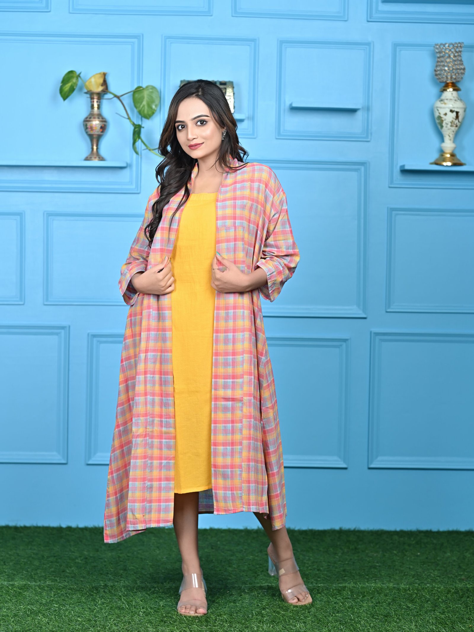 Adrika’s Handloom Cotton Dress With Jacket