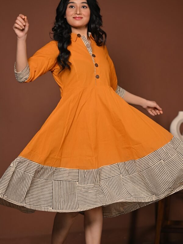 Adrika’s Yellow Ochre Pure Cotton Dress